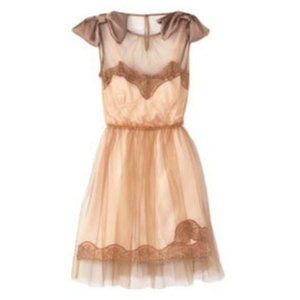 Rodarte x Target Pink Bow Beige Slip Dress L NWT